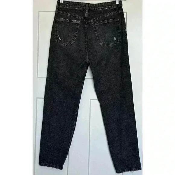 ZARA Women’s 8 High Waist Black Distressed Denim Jeans - Picture 2 of 6